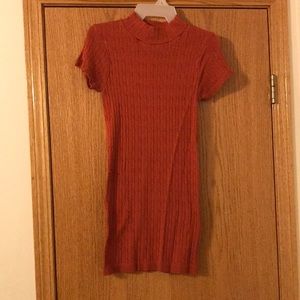 Burnt Orange Retro Mini-Dress